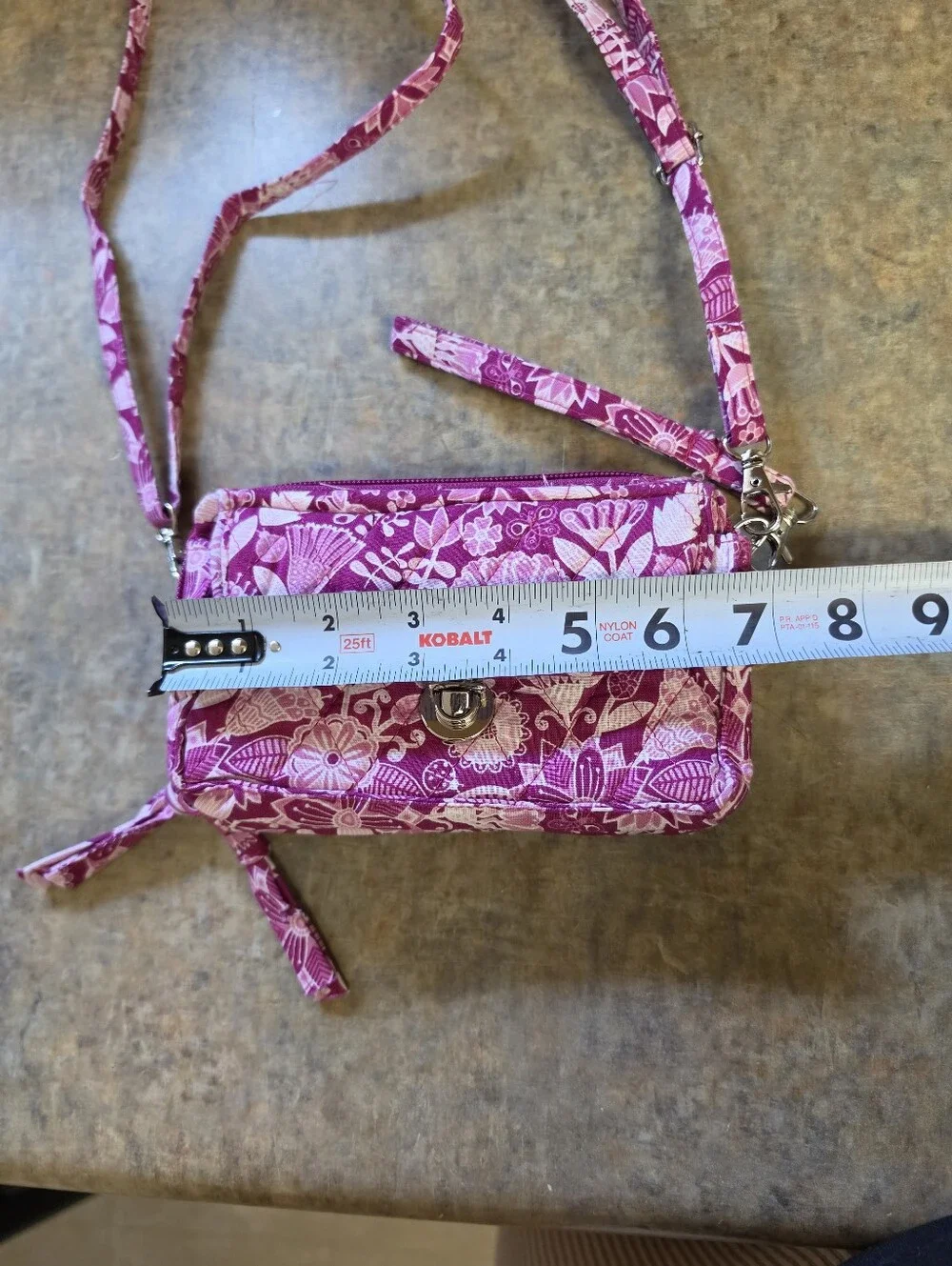 Pink Floral Crossbody Wallet Purse